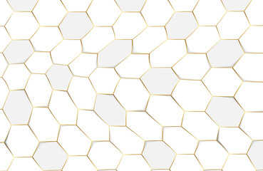 Modern white background textured with abstract hexagon pattern