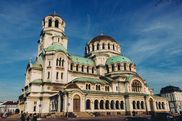 Fototapeta na wymiar Temple Monument of St. Alexander Nevsky in Sofia