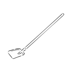Shovel icon. Vector illustration of garden shovel. Hand drawn garden shovel. garden shovel vector sketch illustration