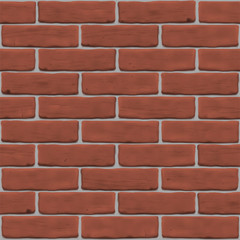 Vector illustration with Red brick wall for site background, banner, 3D texture design. Seamless photorealistic pattern.
