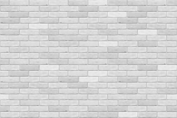 White brick wall texture background for wallpaper, graphic web design, 3D, game. Realistic seamless vector pattern.