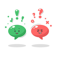Two cartoon colorful mood smiley bad and good feedback isolated on white. Emoji icon positive and negative face expression vector graphic illustration. Different level of consumer satisfaction