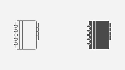 Agenda outline and filled vector icon sign symbol