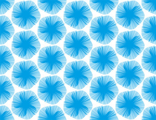 Japanese blue handheld fan floral seamless pattern