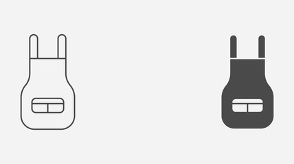 Apron outline and filled vector icon sign symbol