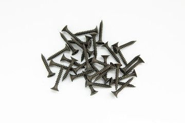 black screws on a white background