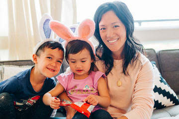 Mother and Children on Easter Day