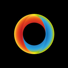 Gradient rainbow colors dynamic ellipse shape on black background
