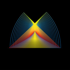 Interesting colorful logotype shape, vector image on a black background