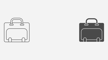 Briefcase outline and filled vector icon sign symbol