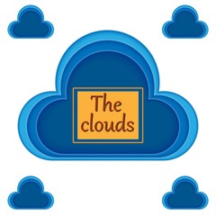 Banner with the image of blue clouds. Vector