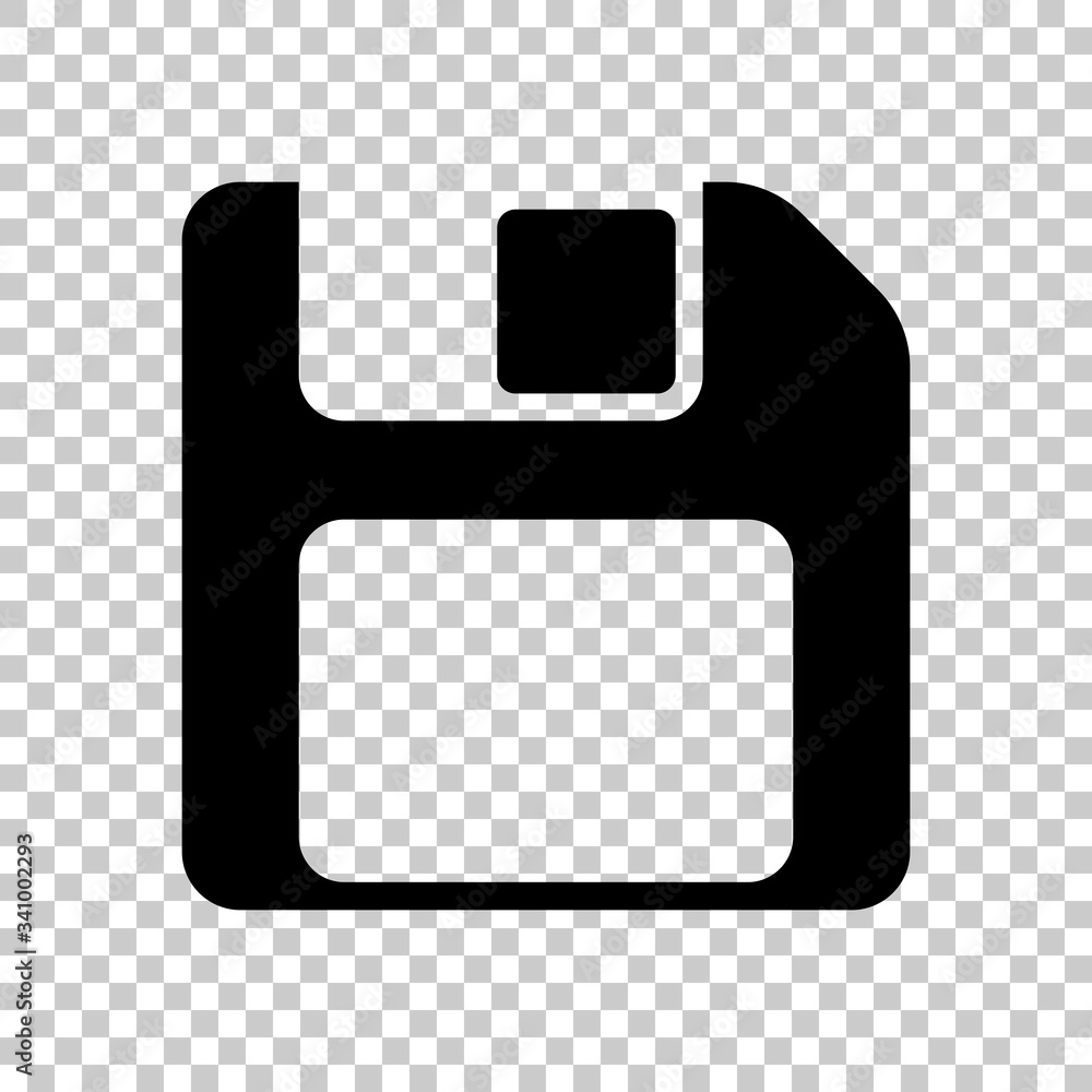 Poster diskette with empty label, floopy disk, save file. black symbol on transparent background