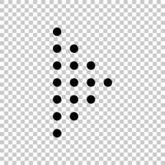 Digital dotted play symbol. Black symbol on transparent background