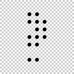 Digital dotted question mark, faq symbol. Black symbol on transparent background