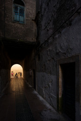 Colorfoul streets of Essaouira in morning time. Morocco