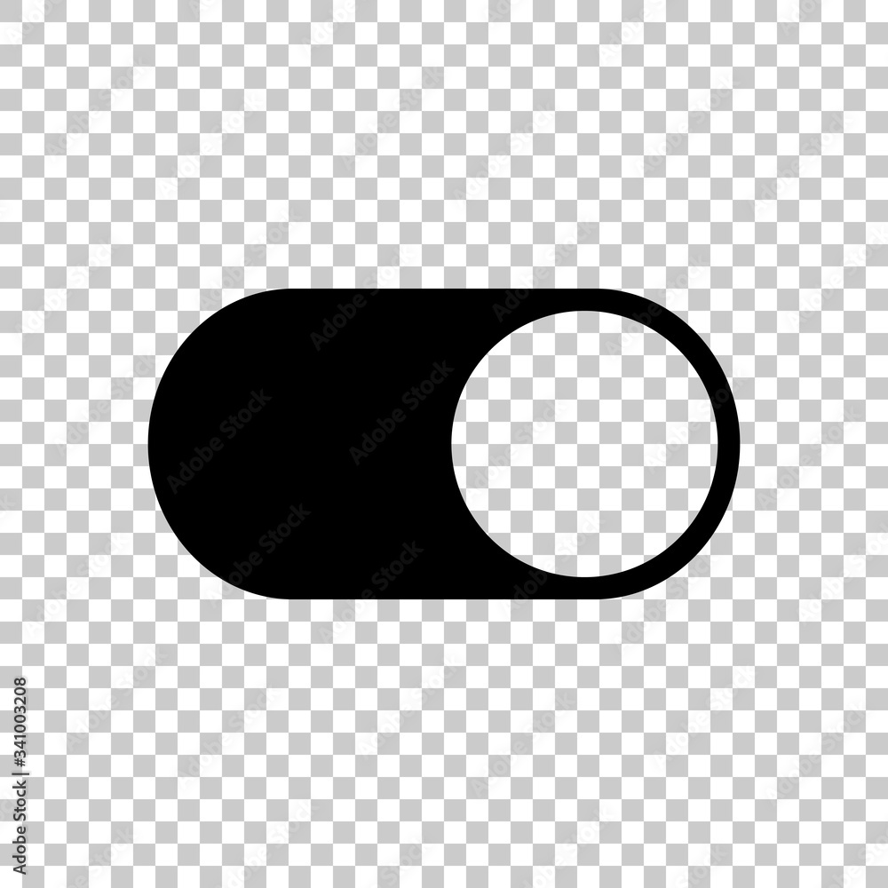 Poster switch on, app slider. black symbol on transparent background