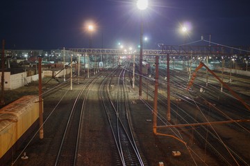 Plakat railway station at night