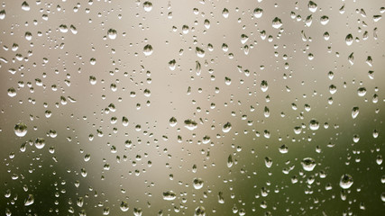 Raindrops on window glass