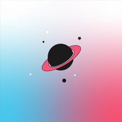 Vector del planeta Saturno con fondo abstracto © losvectoresdemaria