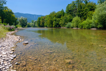 Rocky river bed on the Kolpa (Kupa) River