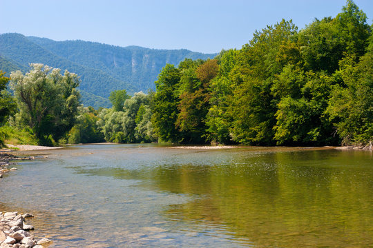 Rocky river bed on the Kolpa (Kupa) River