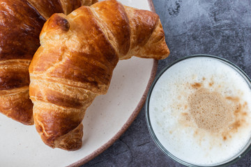 croissants with capuccino coffee