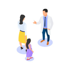 Mom and daughter at a consultation with a pediatrician.