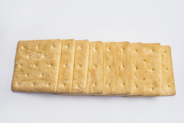 Fresh and delicious biscuits isolated white background