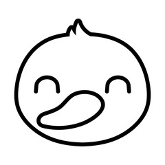 cute little duck bird line style