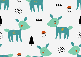 Animal baby pattern with deer.