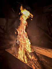 fire on the grill