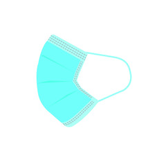 surgical mask vector. Breathing medical respiratory mask. Hospital or pollution protect face masking.