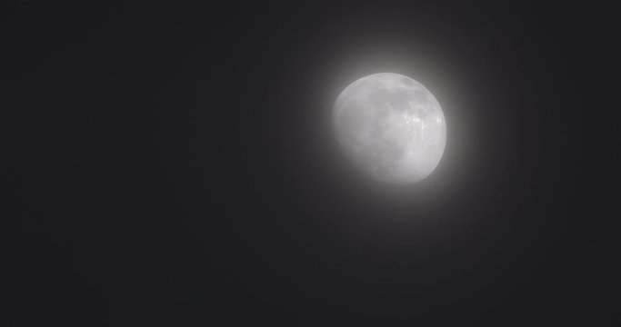 Still Video of Bright Moon Against Night Sky