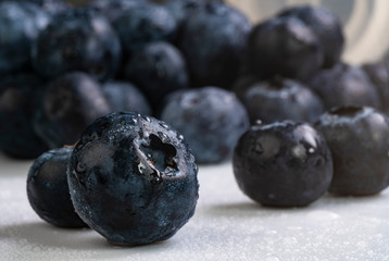 Some Blueberry On The White Table 
