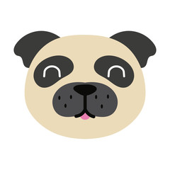 cute little dog mascot flat style