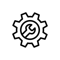 wrench and gear icon vector trendy design template