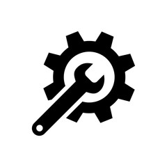 wrench and gear icon vector trendy design template