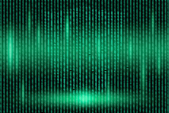 digital security concept, security sign in green binary digital concept