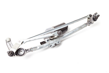 Wiper mechanism with electric motor - with a reducer that returns the brushes to their place, as...