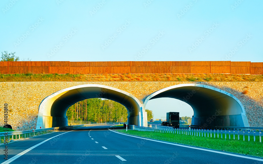 Canvas Prints arch bridge on highway road maribor slovenia reflex