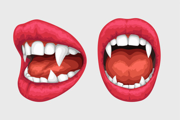 vampire lips white teeth set