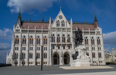 The Hungarian Parliament Building - the seat of the Hungarian Parliament on the Danube in Budapest