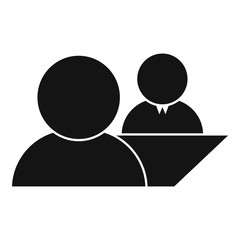 Job interview icon. Simple illustration of job interview vector icon for web design isolated on white background