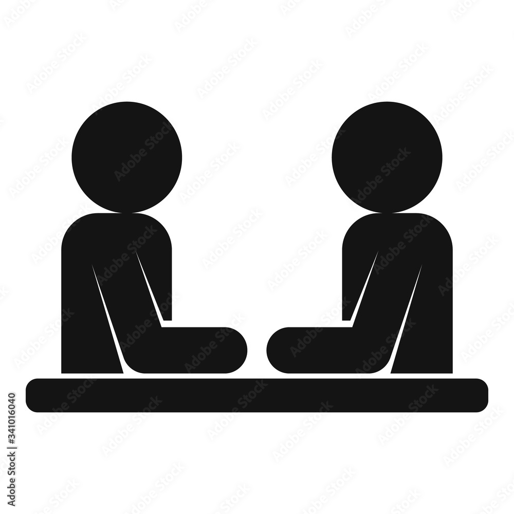 Poster office job interview icon. simple illustration of office job interview vector icon for web design is