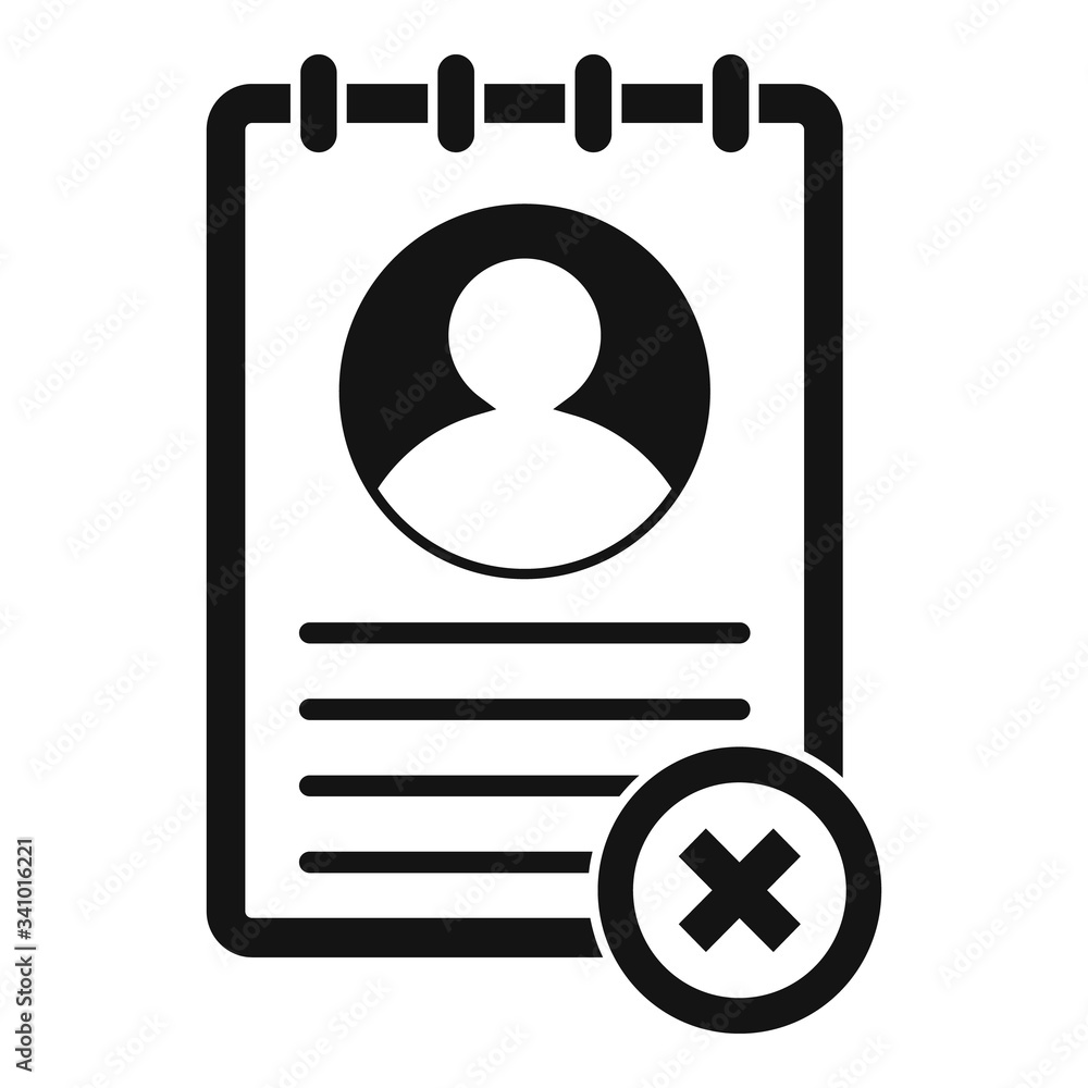 Poster not approved cv icon. simple illustration of not approved cv vector icon for web design isolated on 