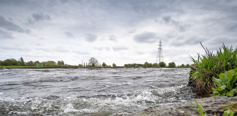 Wide river with rapids