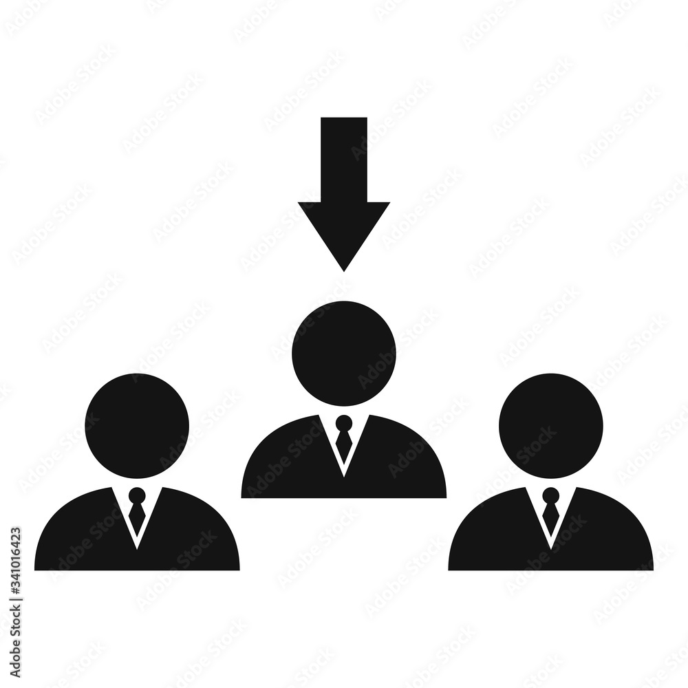 Poster office fired worker icon. simple illustration of office fired worker vector icon for web design isol