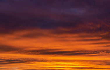 Beautiful orange and blue abstract sunset