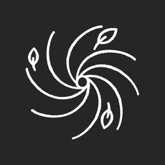 Hurricane chalk white icon on black background