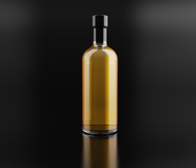 Blank whikey bottle. Liquor drink mockup.